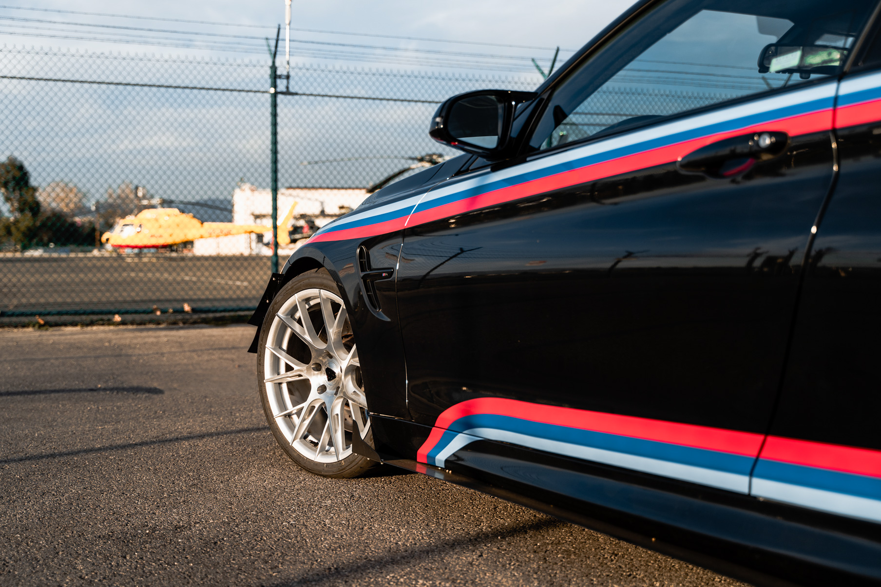 A 2018 BMW M4 Competition on 19 Inch Blaque Diamond BD-F18 Brushed Silver Wheels