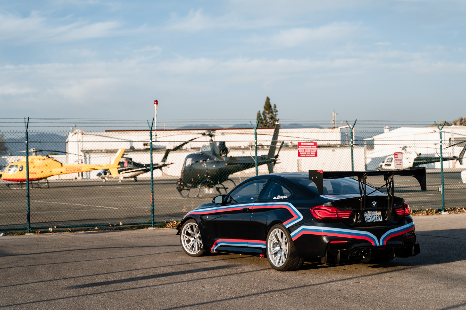 A 2018 BMW M4 Competition on 19 Inch Blaque Diamond BD-F18 Brushed Silver Wheels