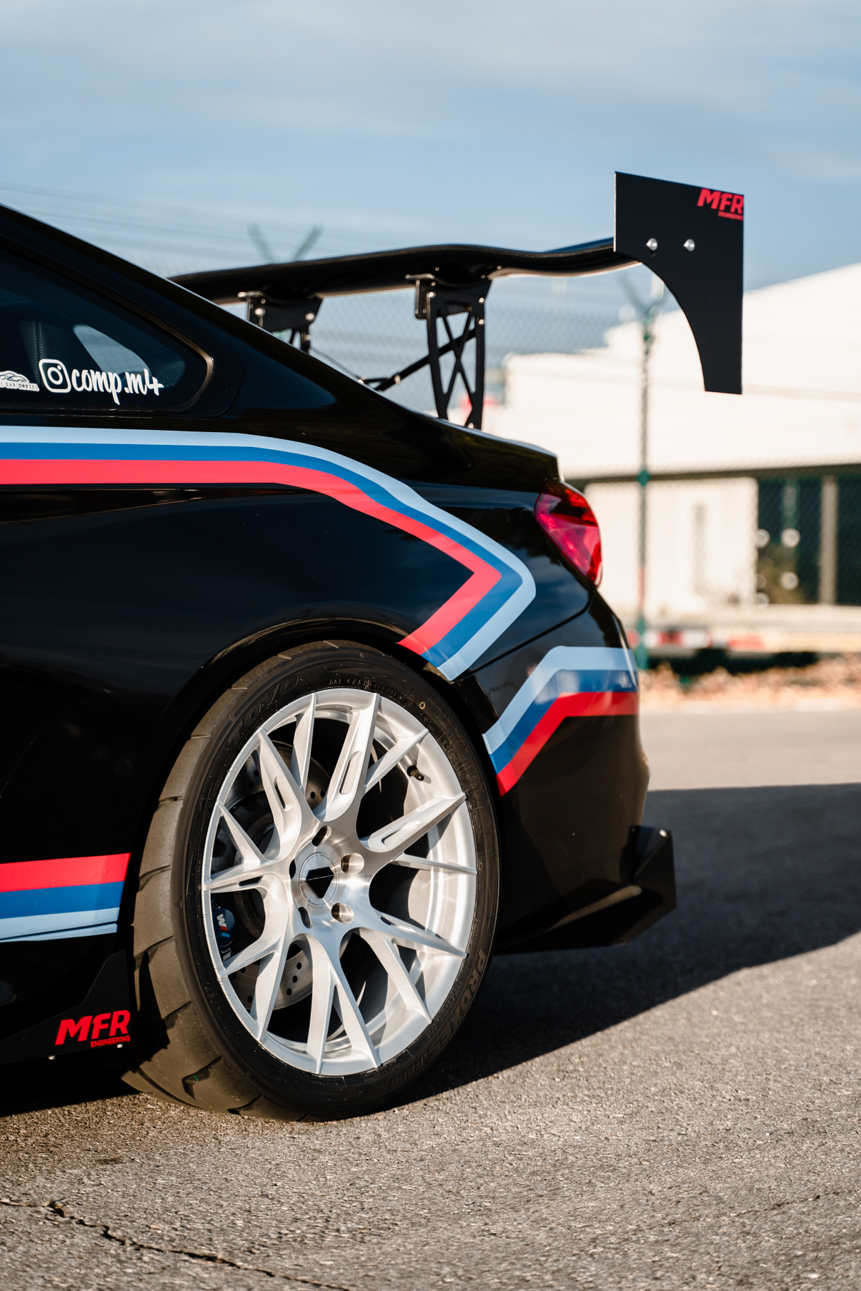 A 2018 BMW M4 Competition on 19 Inch Blaque Diamond BD-F18 Brushed Silver Wheels