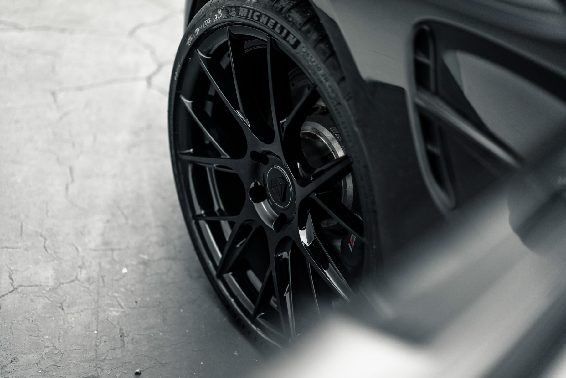 A 2017 BMW M4 on 20 Inch Blaque Diamond BD-F18 Gloss Black Wheels