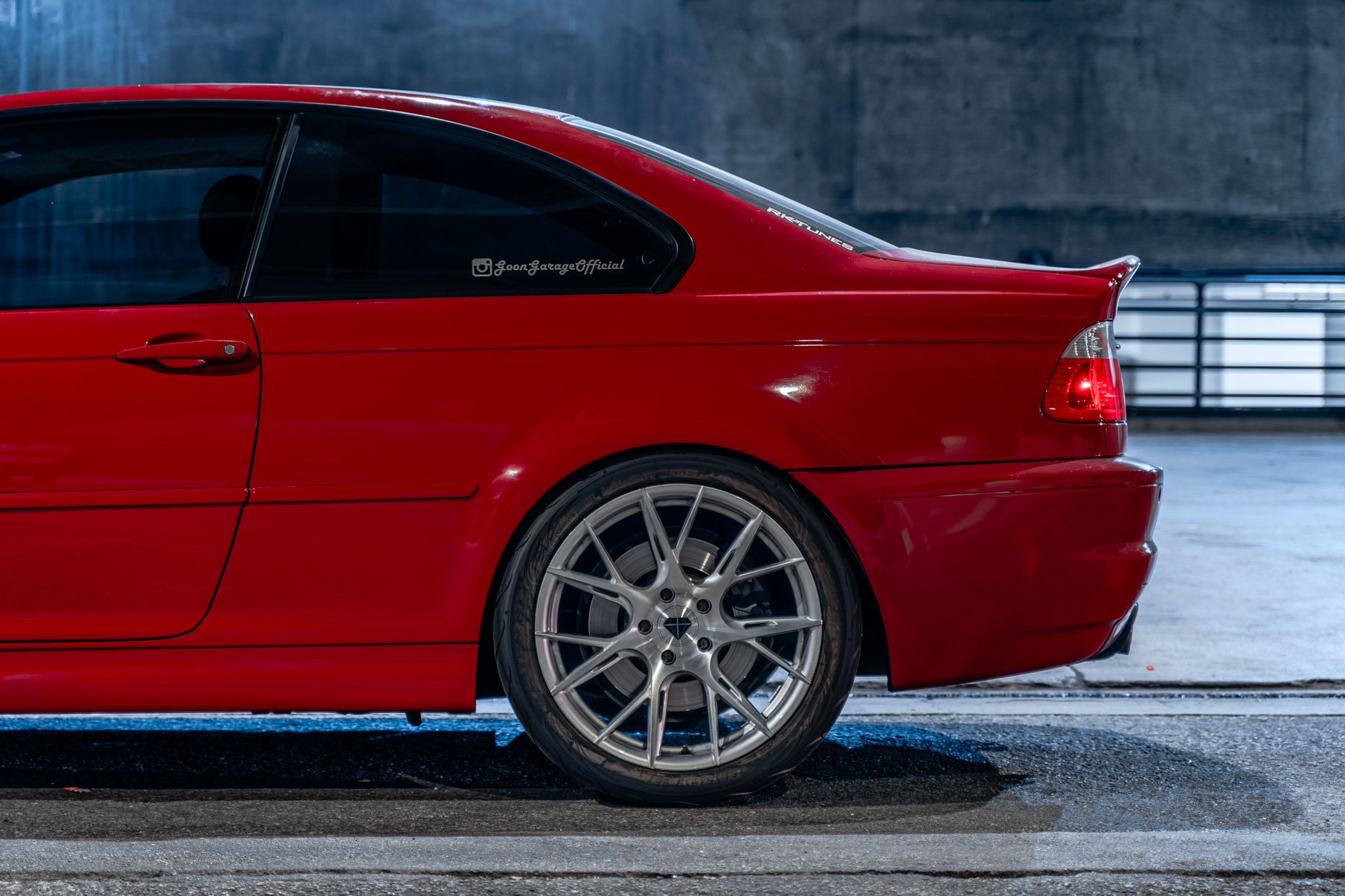 A 2004 BMW M3 E46 on 20 Inch Blaque Diamond BD-F18 Brushed Silver Wheels