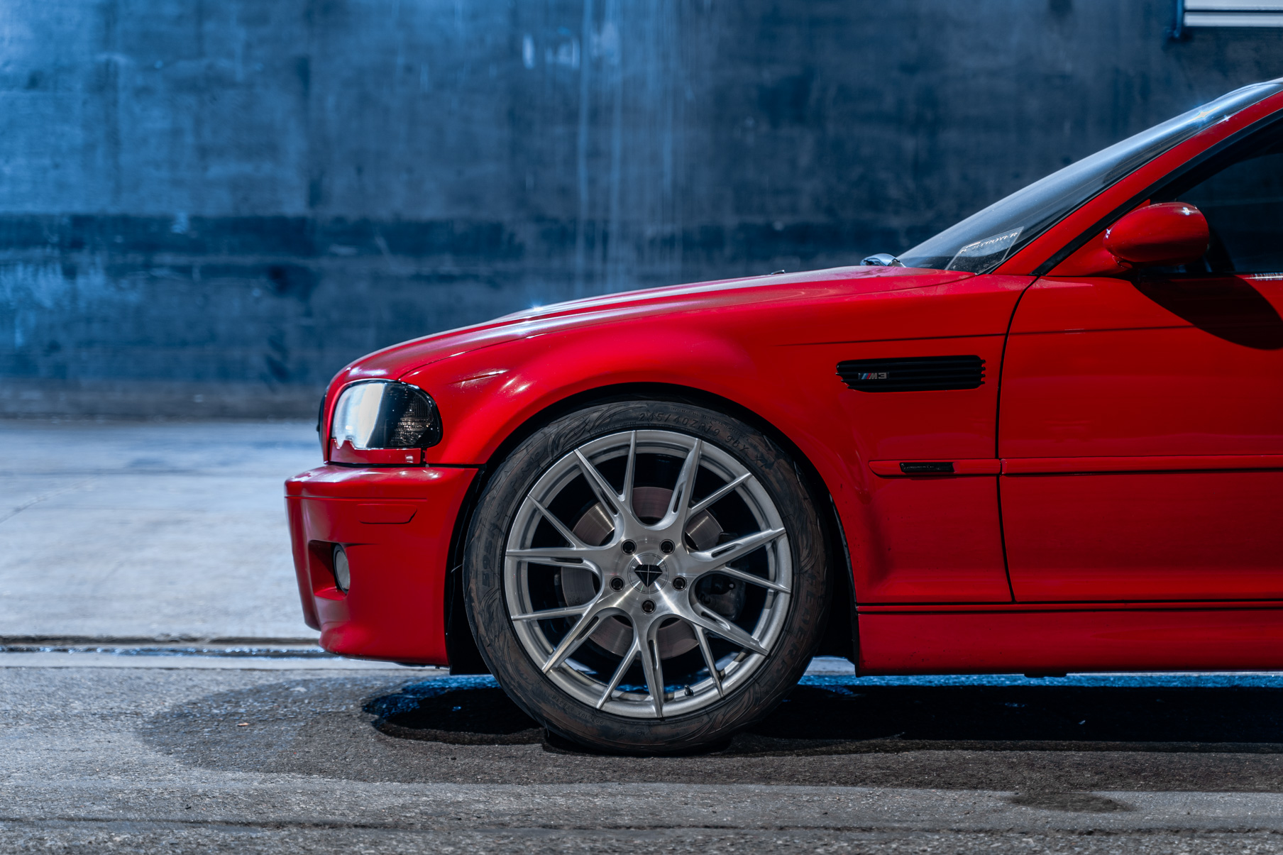 A 2004 BMW M3 E46 on 20 Inch Blaque Diamond BD-F18 Brushed Silver Wheels