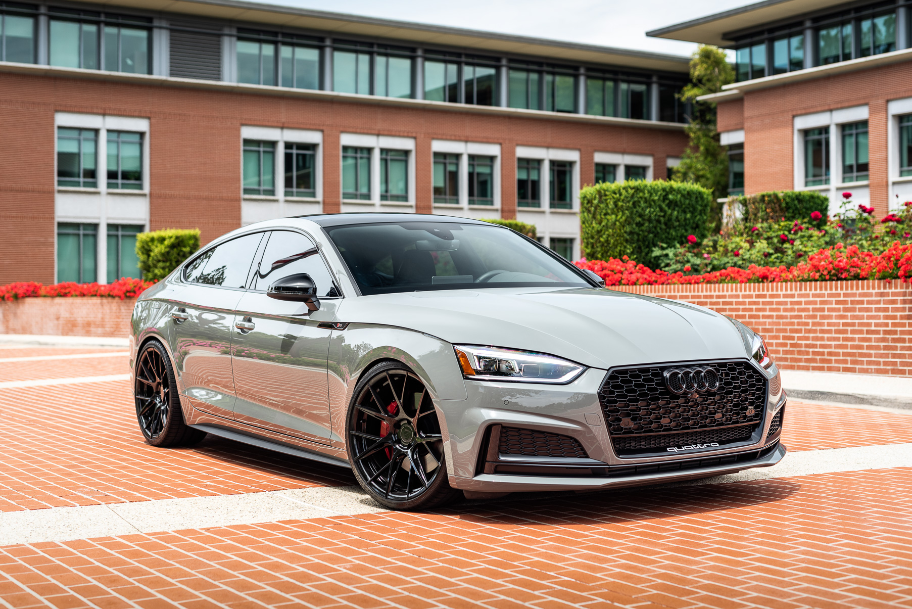 A 2018 Audi S5 Nardo on 20 Inch Blaque Diamond BD-F18 Gloss Black Wheels