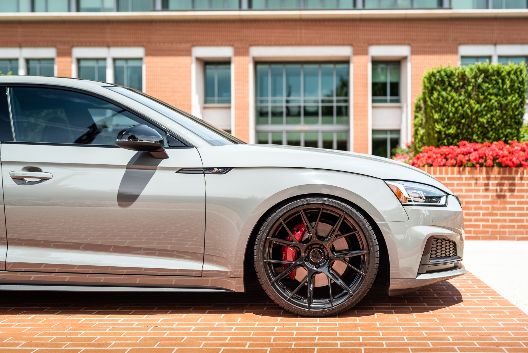A 2018 Audi S5 Nardo on 20 Inch Blaque Diamond BD-F18 Gloss Black Wheels