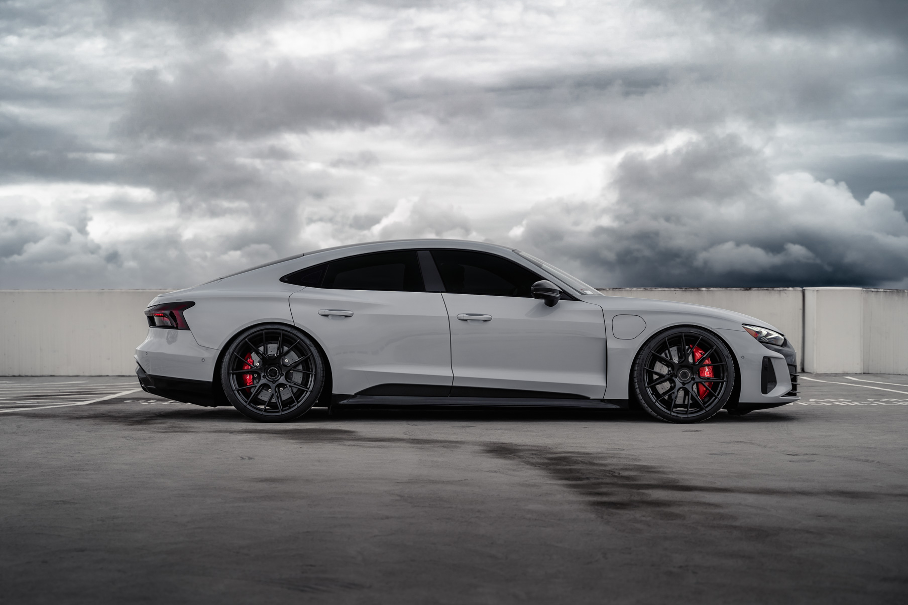 A 2022 Audi RS E-Tron GT on Blaque Diamond BD-F18 Gloss Black Wheels