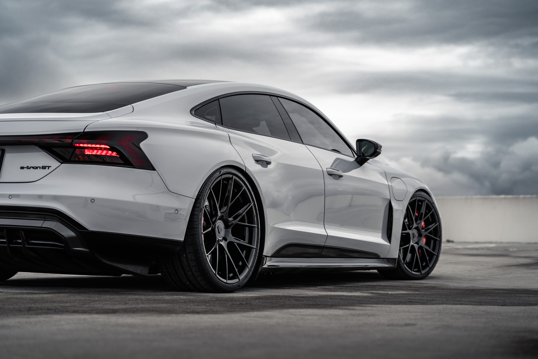 A 2022 Audi RS E-Tron GT on Blaque Diamond BD-F18 Gloss Black Wheels