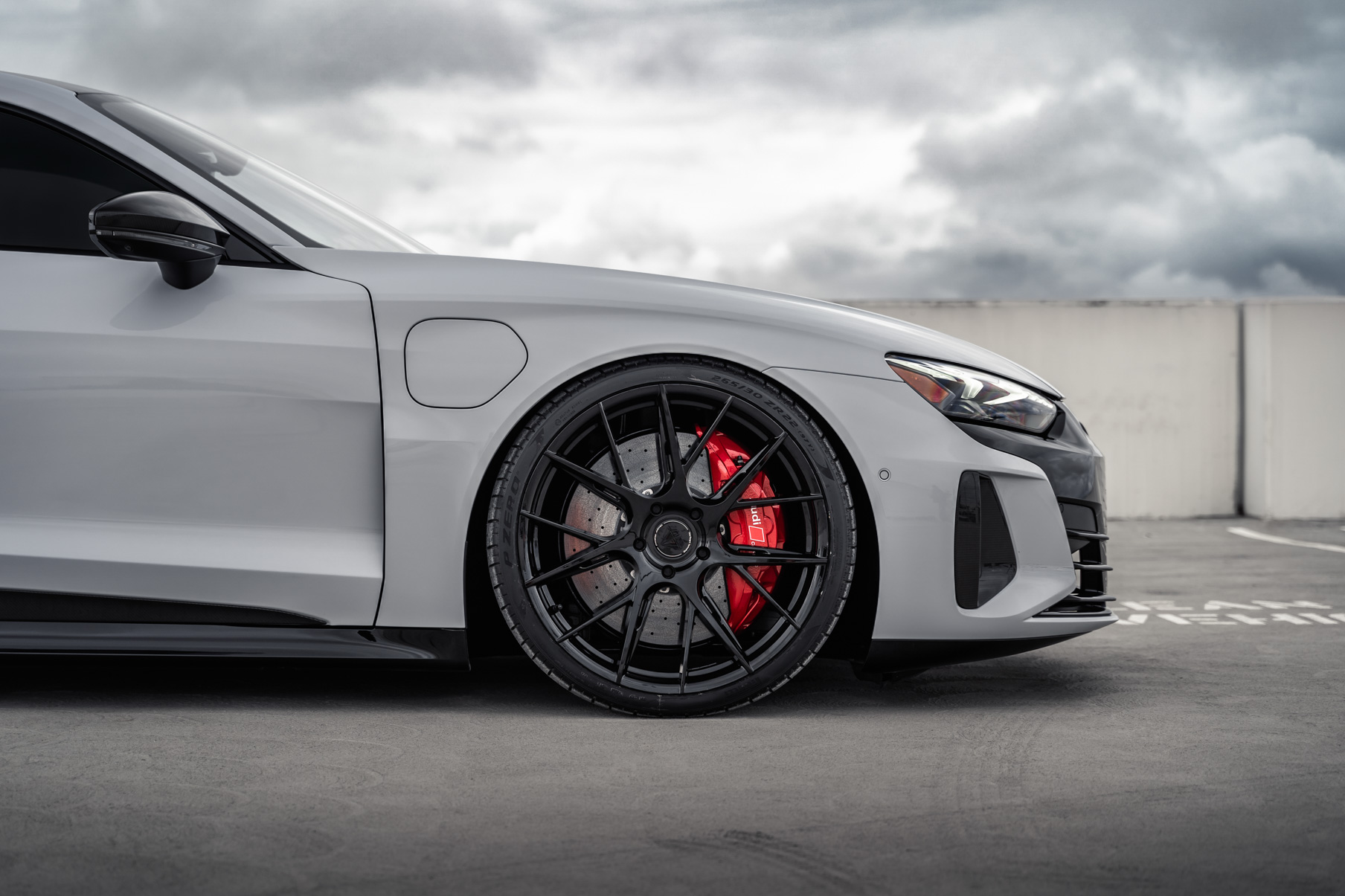 A 2022 Audi RS E-Tron GT on Blaque Diamond BD-F18 Gloss Black Wheels