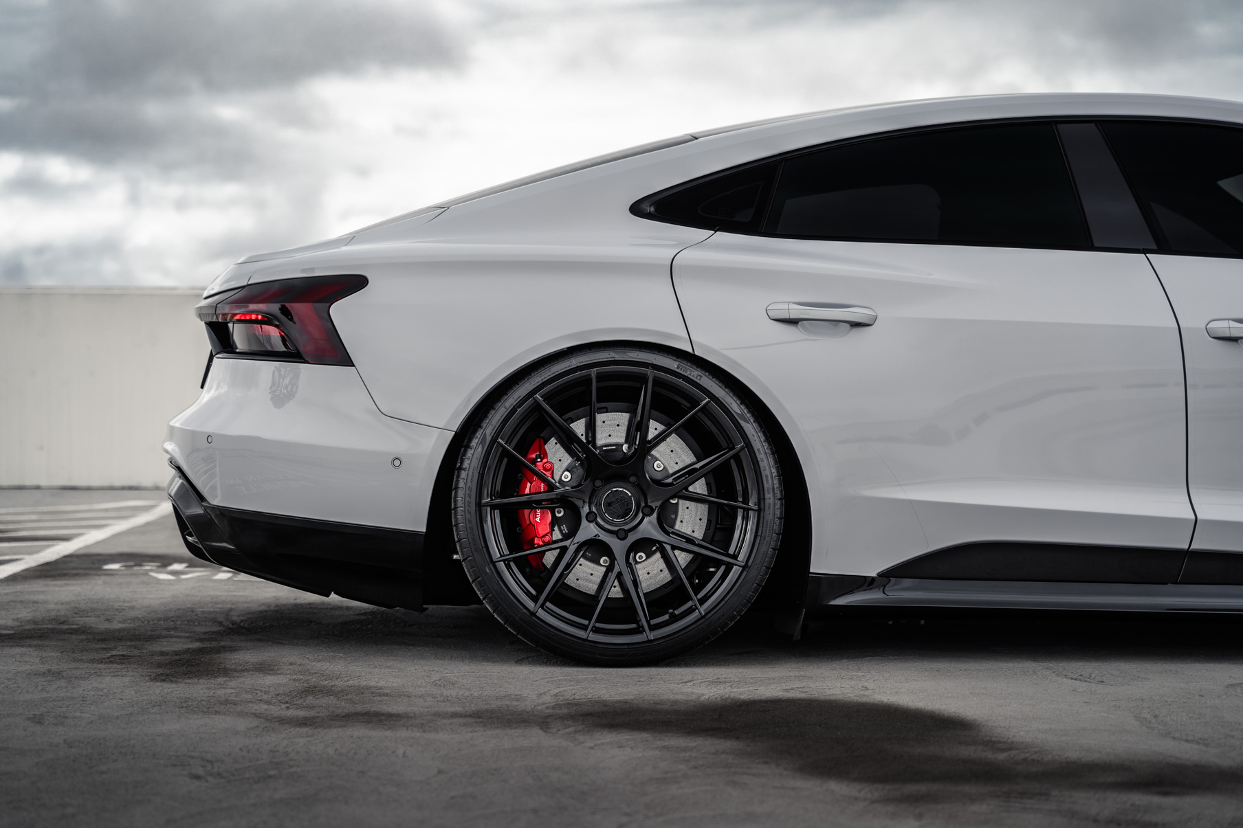 A 2022 Audi RS E-Tron GT on Blaque Diamond BD-F18 Gloss Black Wheels