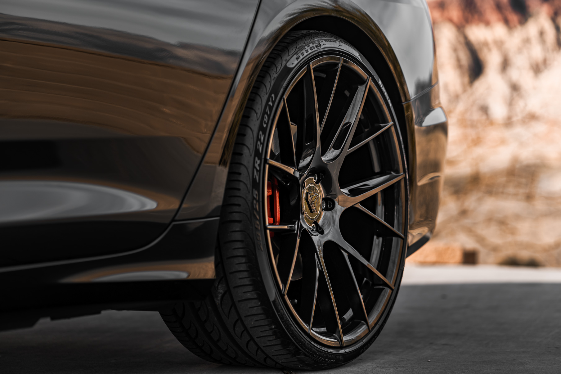 A 2019 Audi A6 on 20 Inch Blaque Diamond BD-F18 Gloss Black Wheels