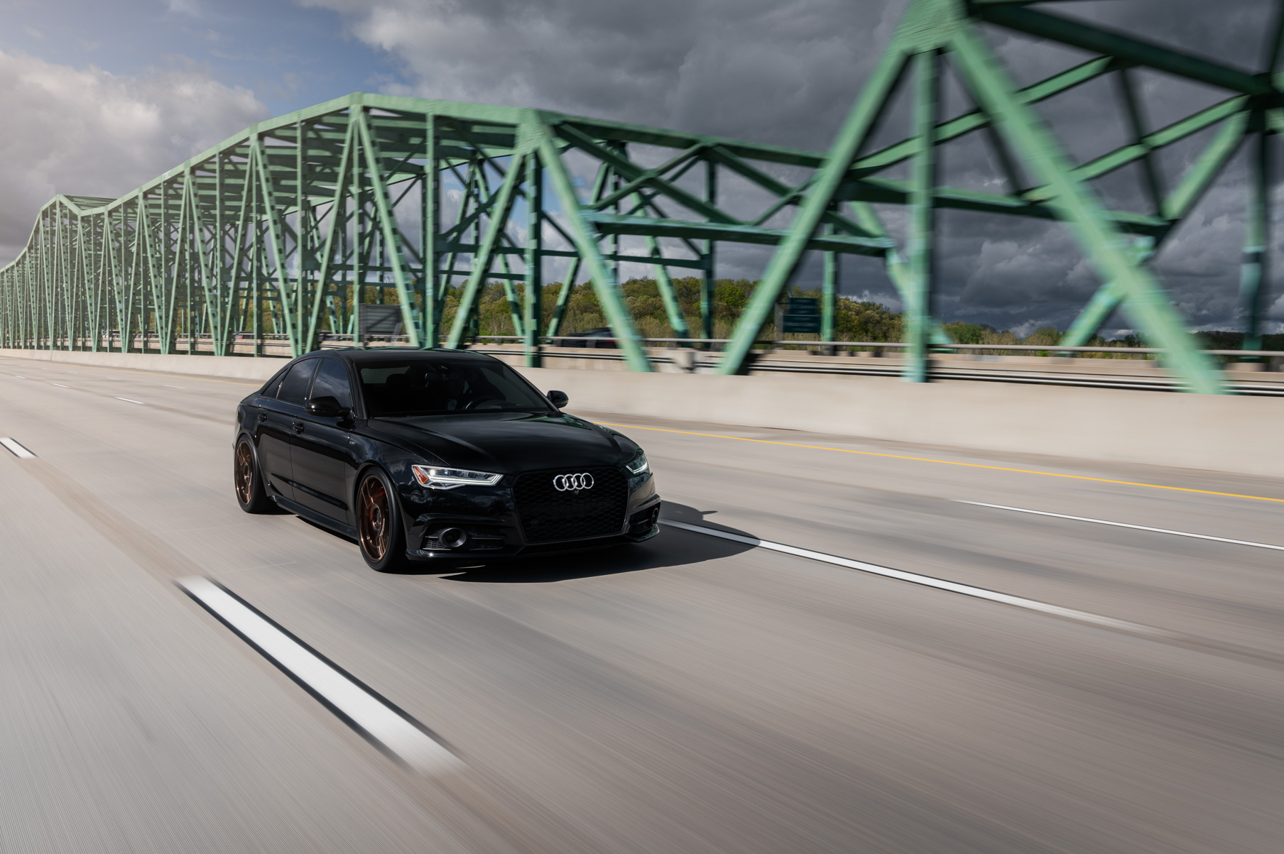 A 2016 Audi A6 Ryan Vibe on Blaque Diamond BD-F18 Bronze Finish Wheels