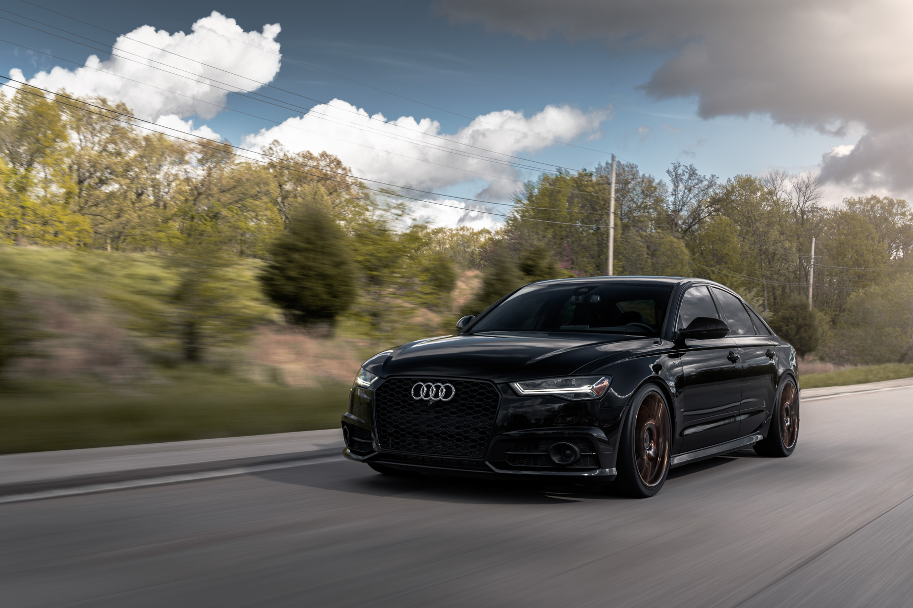 A 2016 Audi A6 Ryan Vibe on Blaque Diamond BD-F18 Bronze Finish Wheels