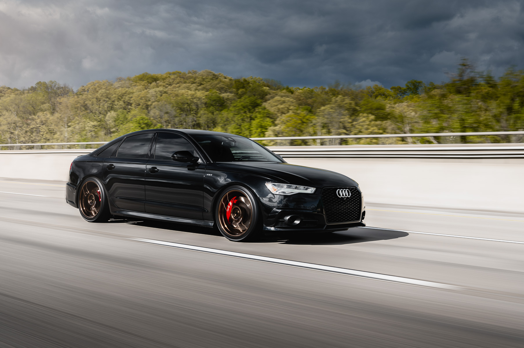 A 2016 Audi A6 Ryan Vibe on Blaque Diamond BD-F18 Bronze Finish Wheels