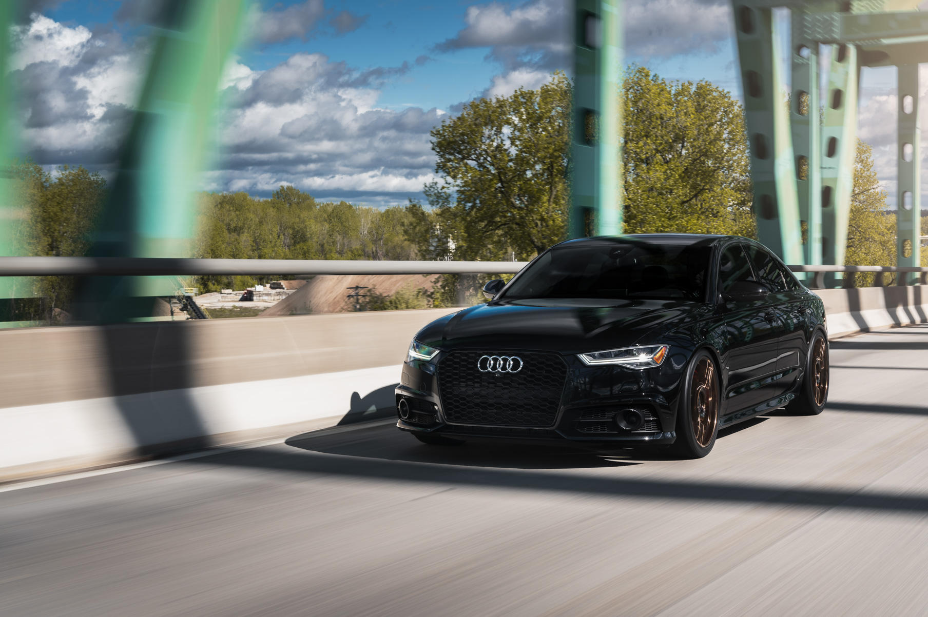 A 2016 Audi A6 Ryan Vibe on Blaque Diamond BD-F18 Bronze Finish Wheels