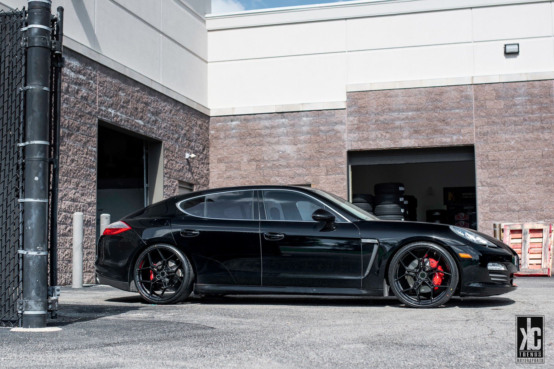 A 2016 Porsche Panamera 4S on 20 Inch Blaque Diamond BD-F25 Gloss Black Wheels