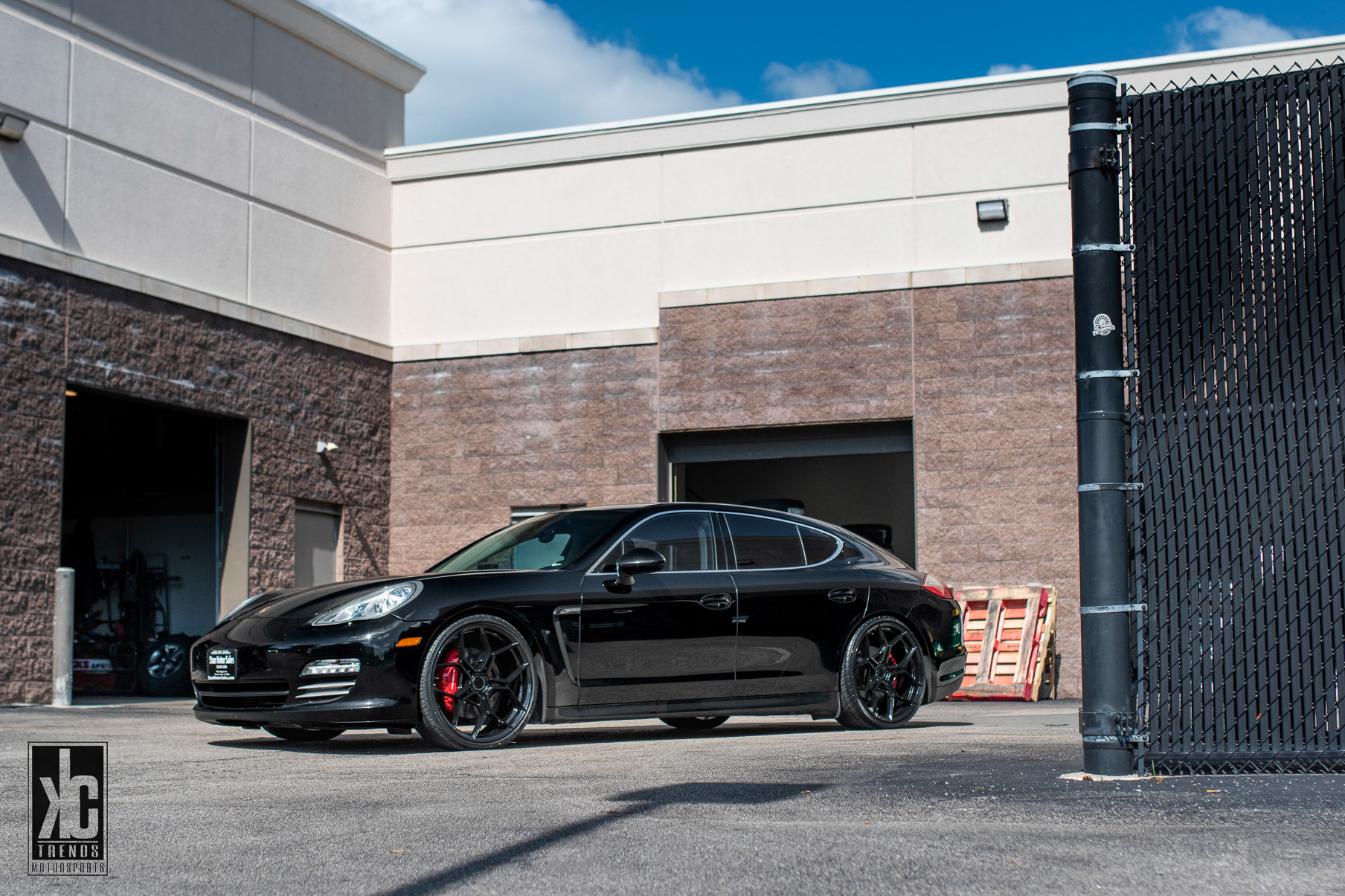 A 2016 Porsche Panamera 4S on 20 Inch Blaque Diamond BD-F25 Gloss Black Wheels