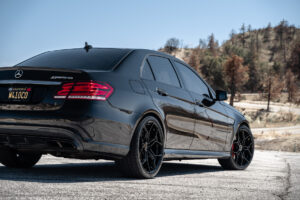 A 2016 Mercedes-Benz E63 S AMG on Blaque Diamond BD-F25 Gloss Black Wheels