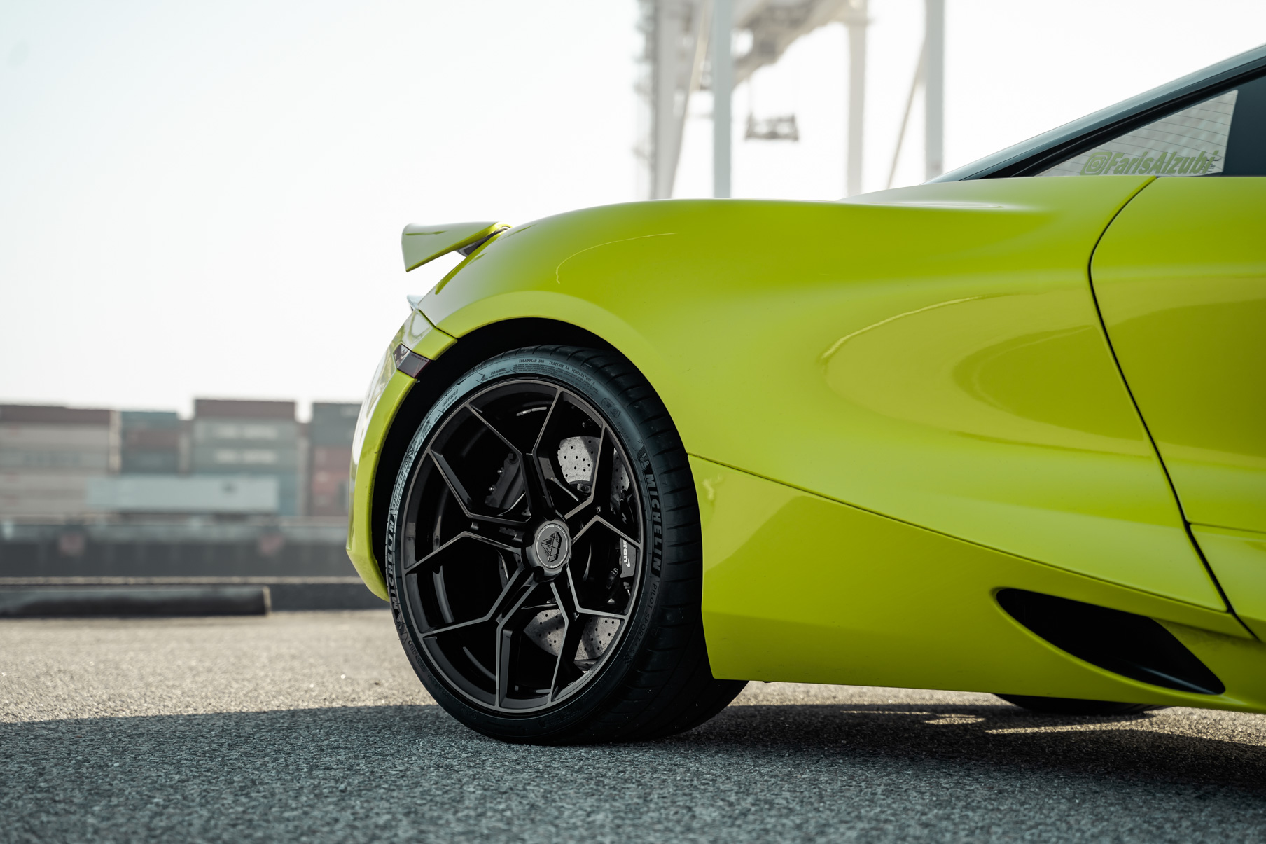 A 2018 McLaren 720s on 20 Inch Blaque Diamond BD-F25 Gloss Black Wheels
