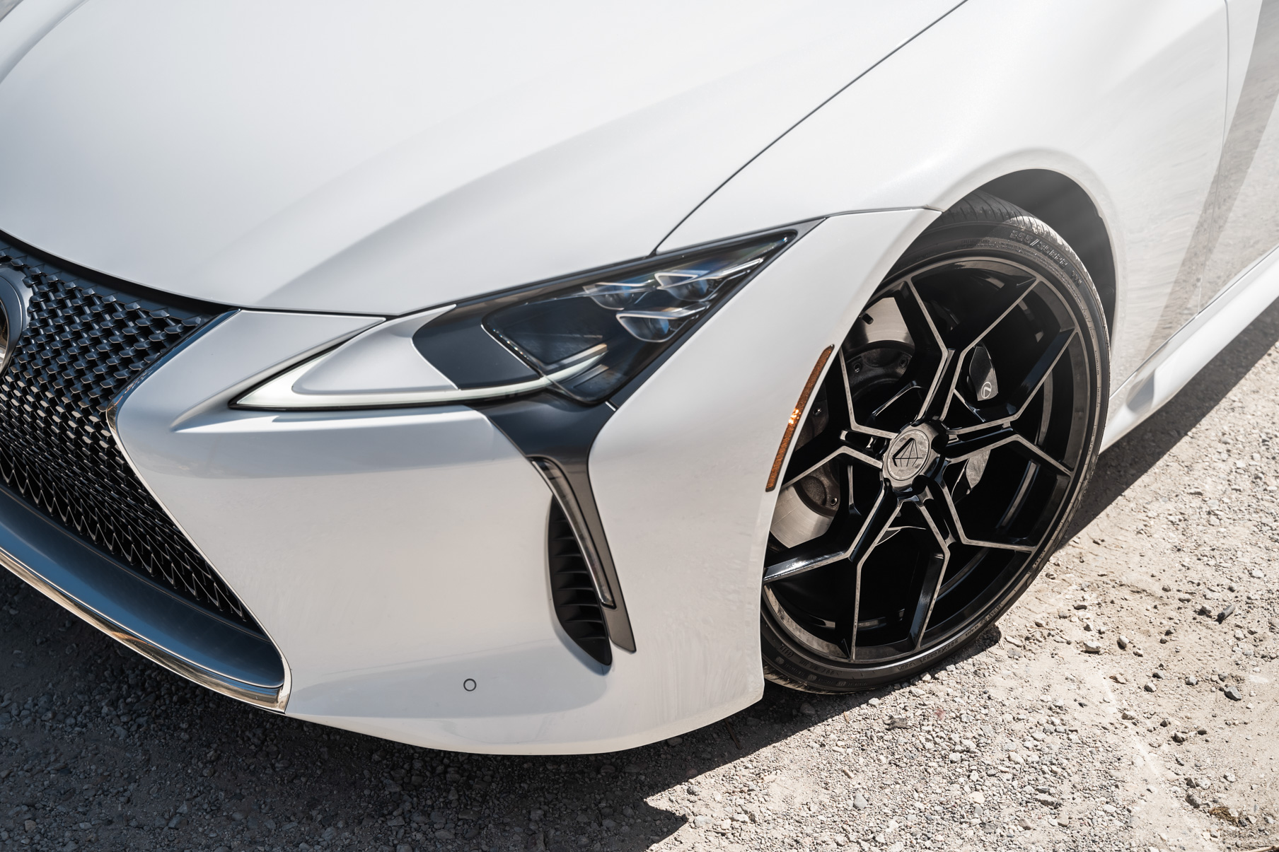 A 2018 Lexus LC500 on 20 Inch Blaque Diamond BD-F25 Gloss Black Wheels
