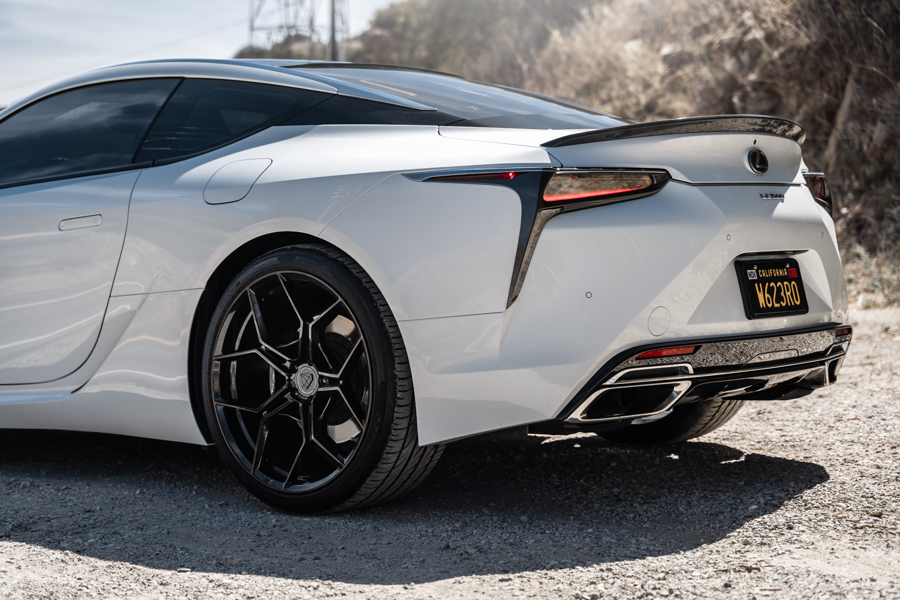 A 2018 Lexus LC500 on 20 Inch Blaque Diamond BD-F25 Gloss Black Wheels