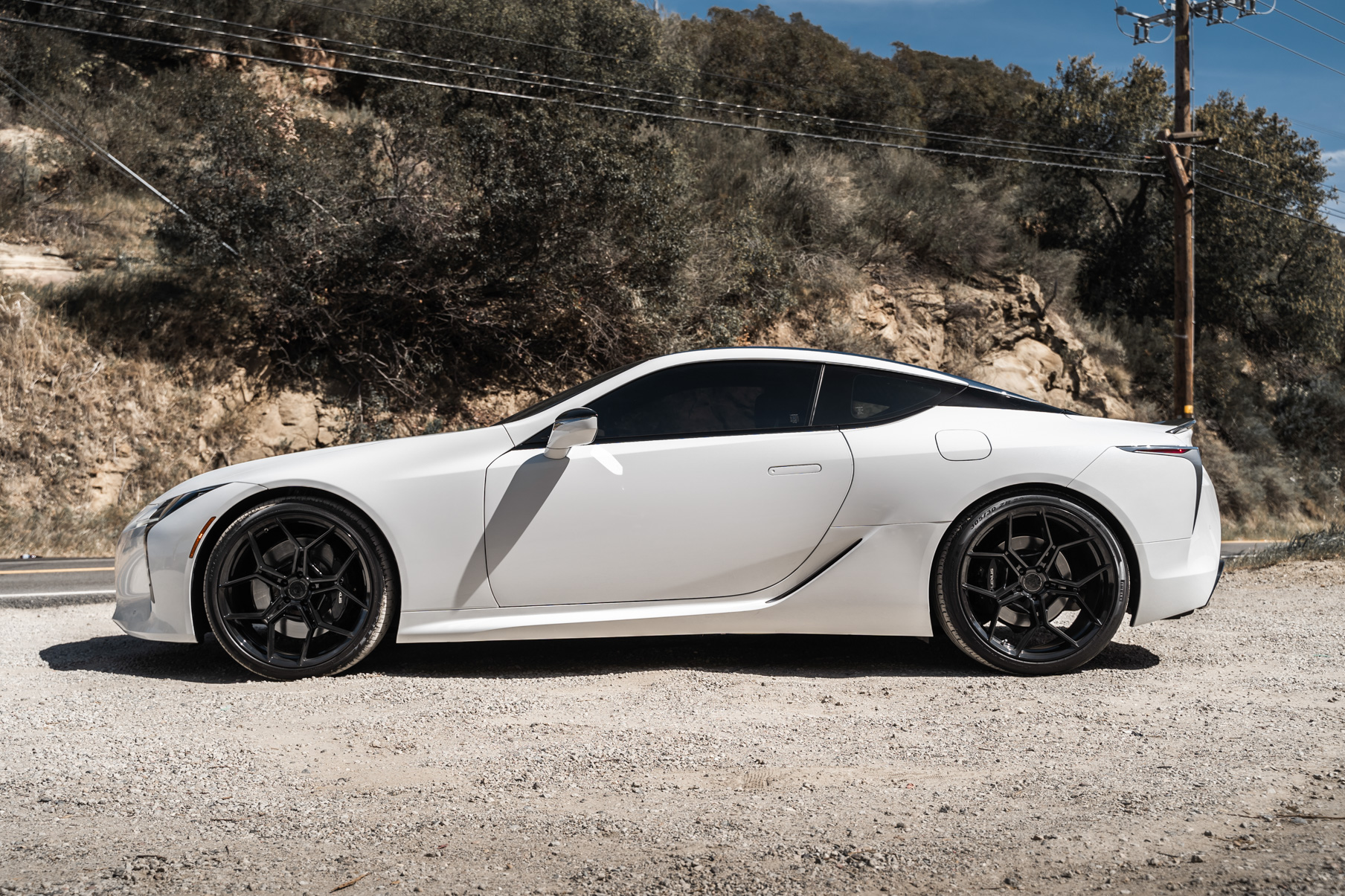 A 2018 Lexus LC500 Aftermarket Wheels on 20 Inch Blaque Diamond BD-F25 Gloss Black Wheels