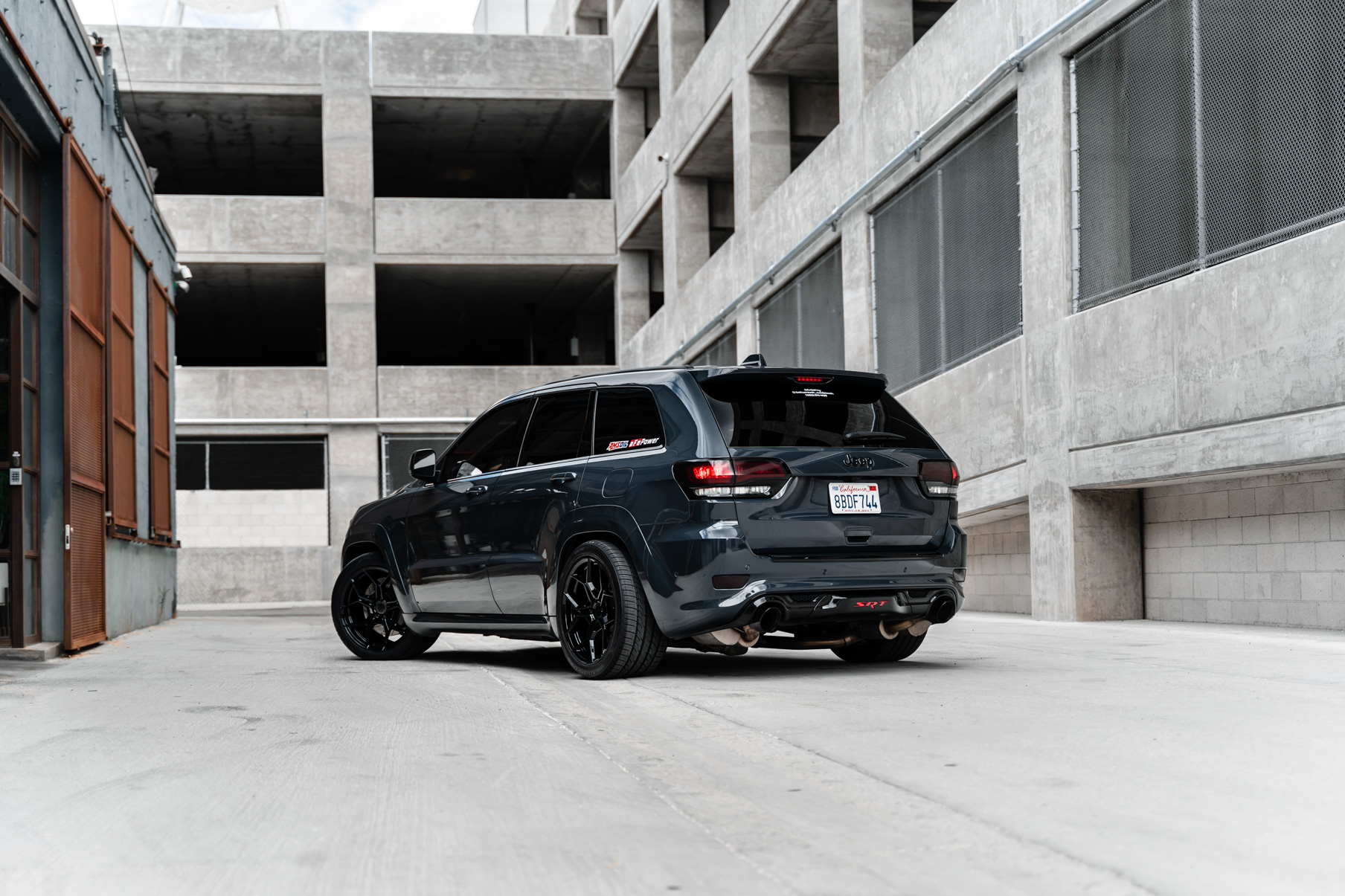 A 2018 Jeep SRT 8 on 20 Inch Blaque Diamond BD-F25 Gloss Black Wheels
