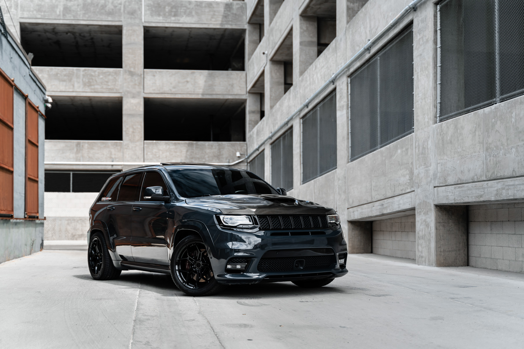 A 2018 Jeep SRT 8 on 20 Inch Blaque Diamond BD-F25 Gloss Black Wheels