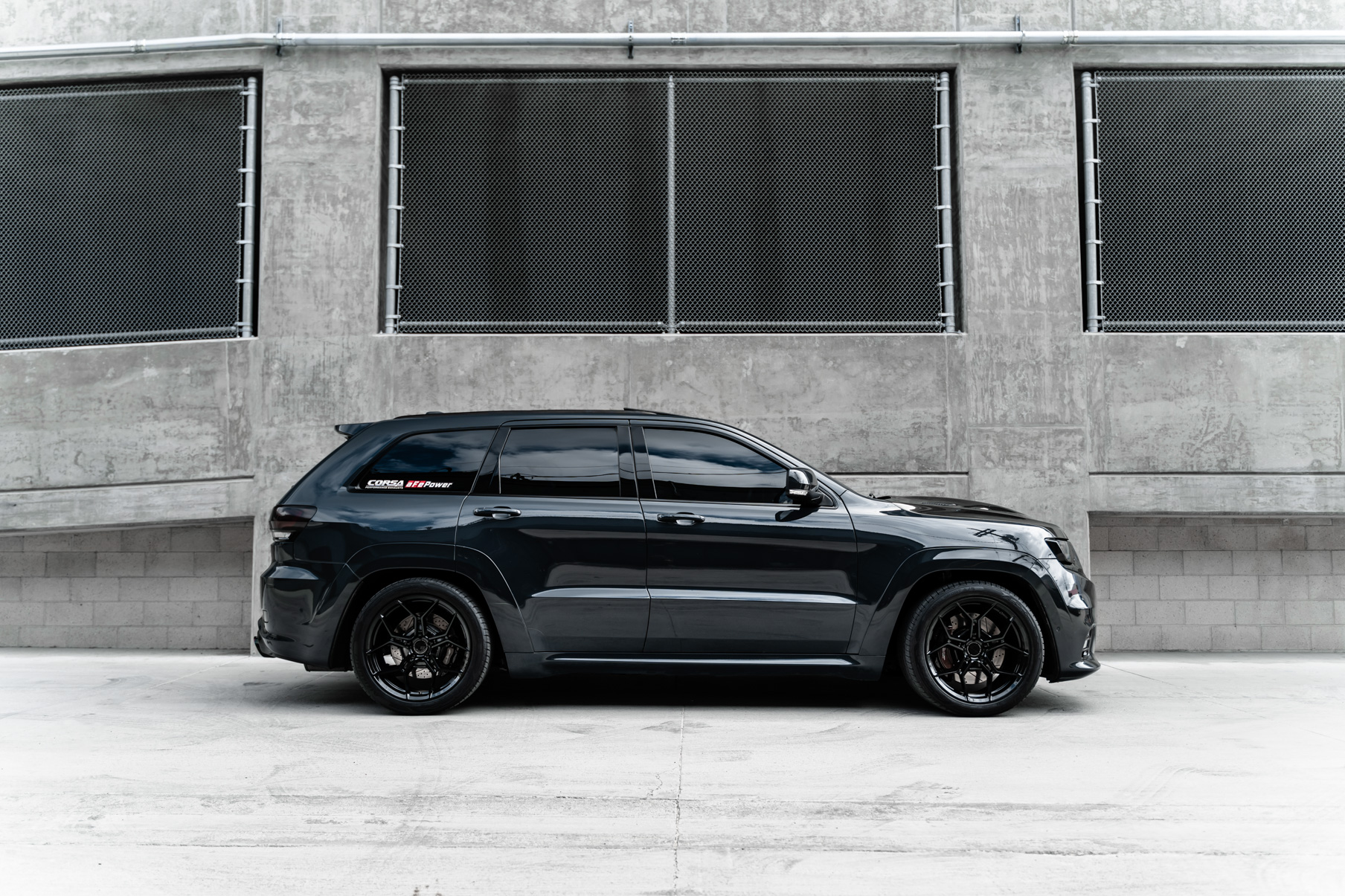 A 2018 Jeep SRT 8 on 20 Inch Blaque Diamond BD-F25 Gloss Black Wheels