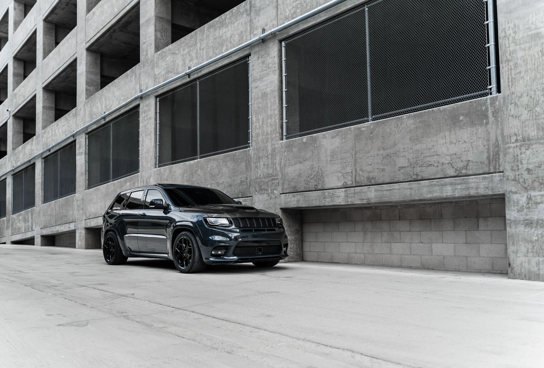 A 2018 Jeep SRT 8 on 20 Inch Blaque Diamond BD-F25 Gloss Black Wheels