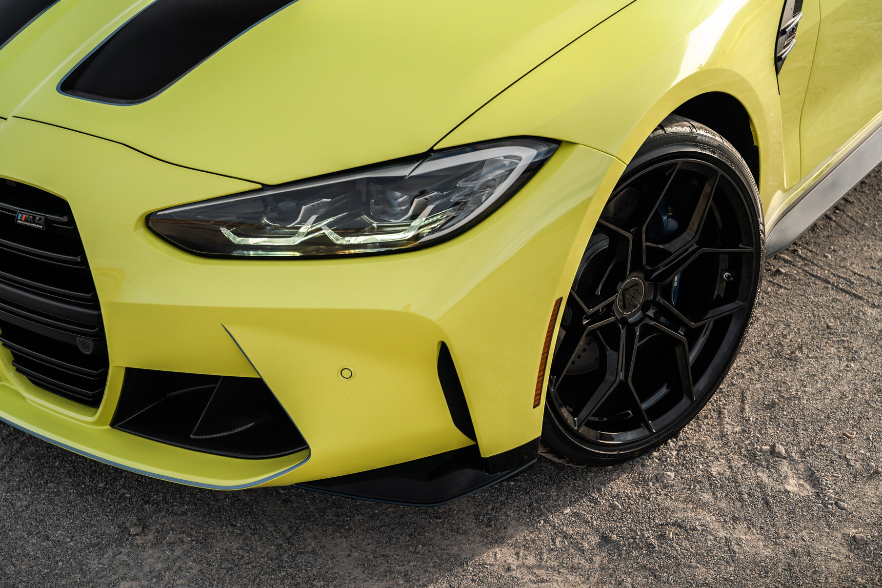 A 2021 BMW M4 Competition on Blaque Diamond BD-F25 Gloss Black Wheels