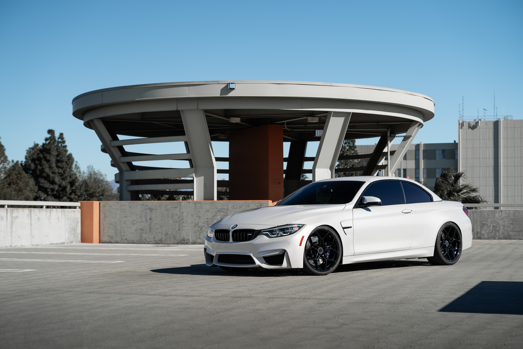 A 2018 BMW M4 on 20 Inch Blaque Diamond BD-F25 Gloss Black Wheels