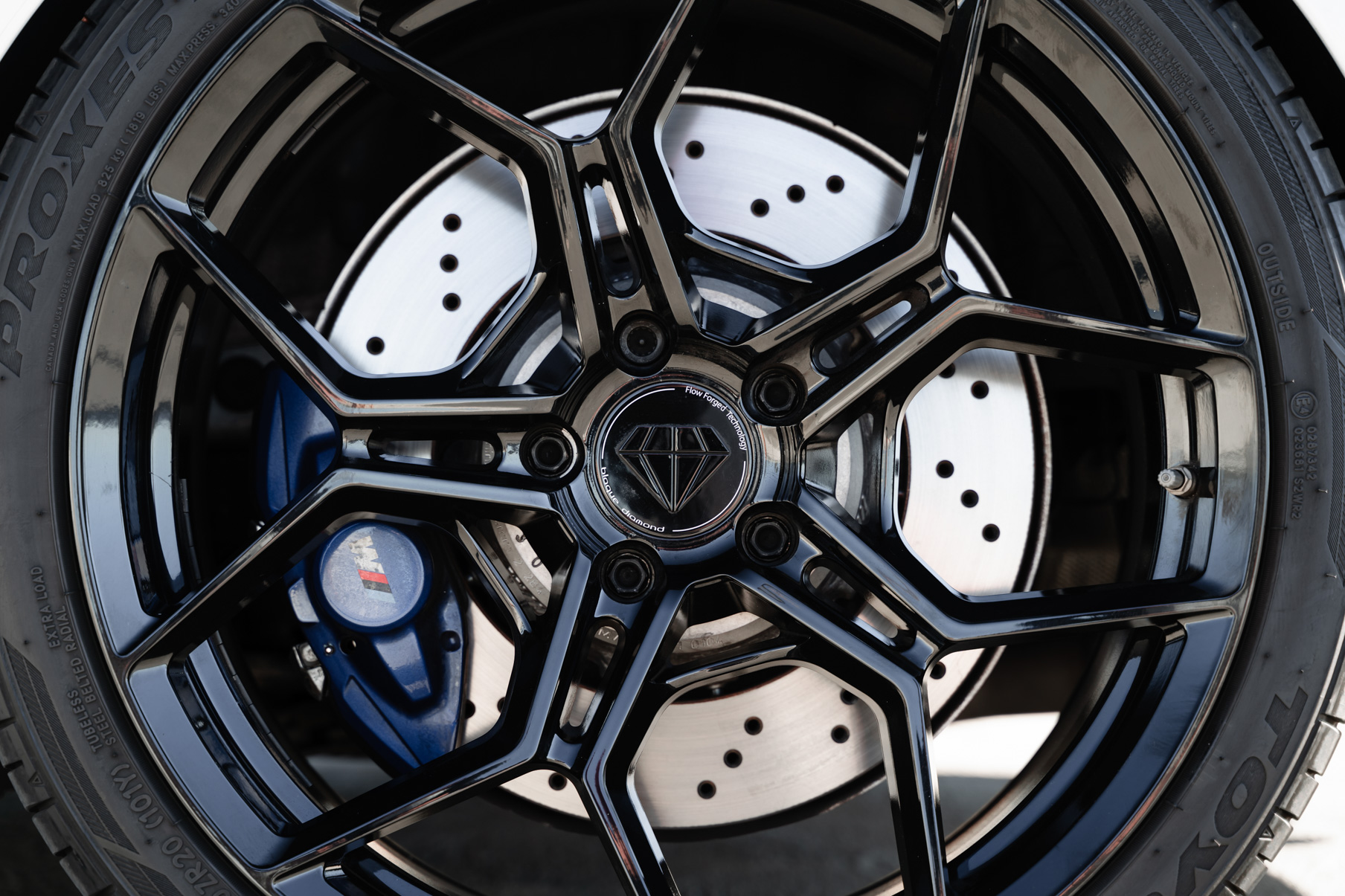 A 2018 BMW M4 on 20 Inch Blaque Diamond BD-F25 Gloss Black Wheels