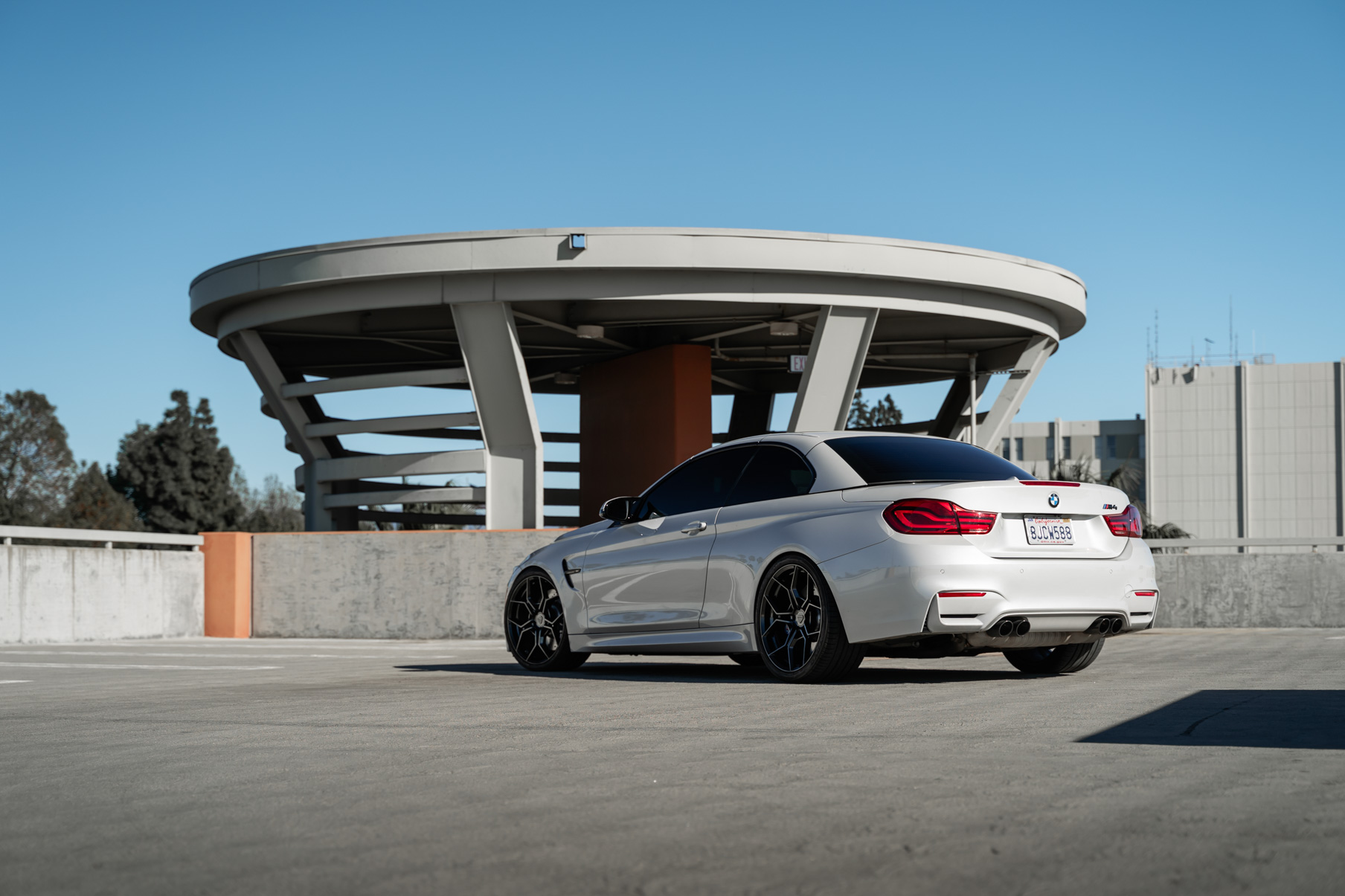 A 2018 BMW M4 on 20 Inch Blaque Diamond BD-F25 Gloss Black Wheels