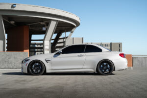 A 2018 BMW M4 on 20 Inch Blaque Diamond BD-F25 Gloss Black Wheels