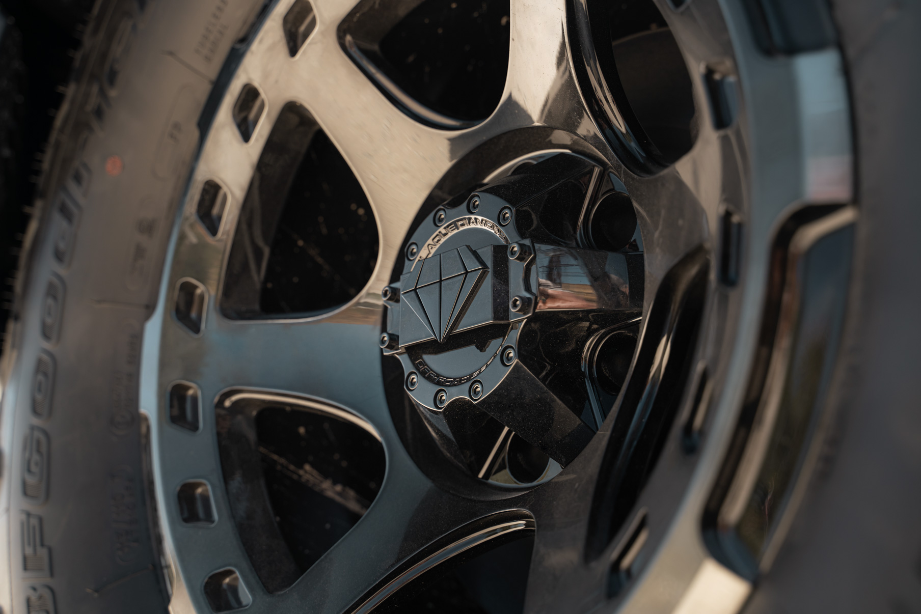 A 2022 Ford Raptor on Blaque Diamond BD-O728 Tinted Machined Black Wheels