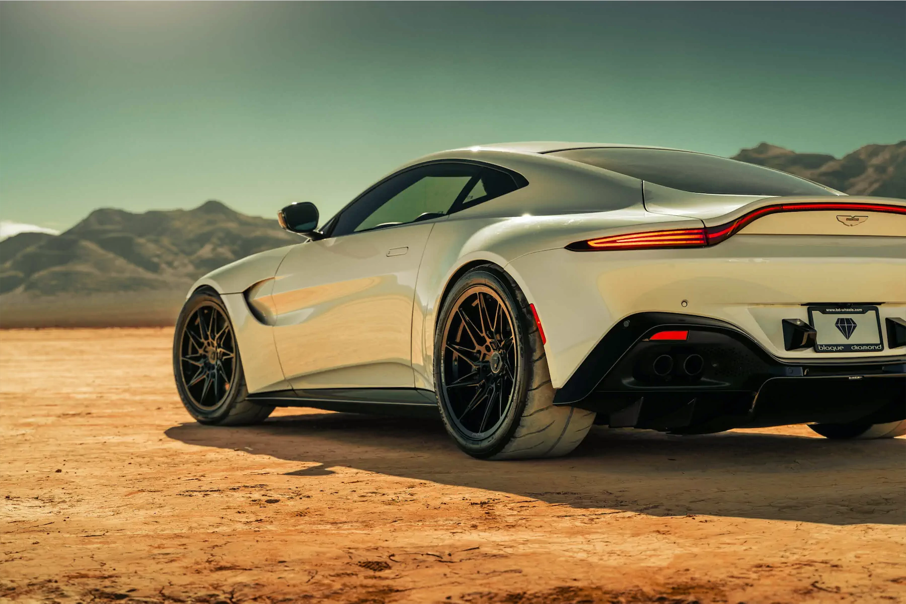 A 2020 Aston Martin Vantage on 20 Inch Blaque Diamond BD-F20 Gloss Black Wheels