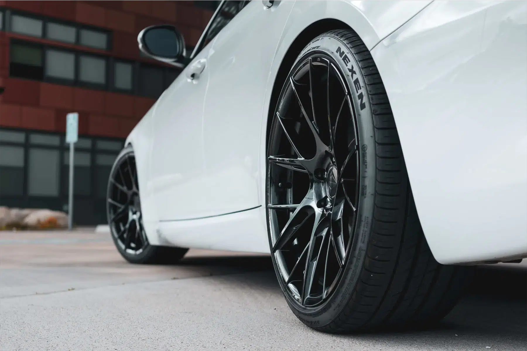 A 2018 Alfa Romeo Giulia on Blaque Diamond BD-F18 Gloss Black Wheels