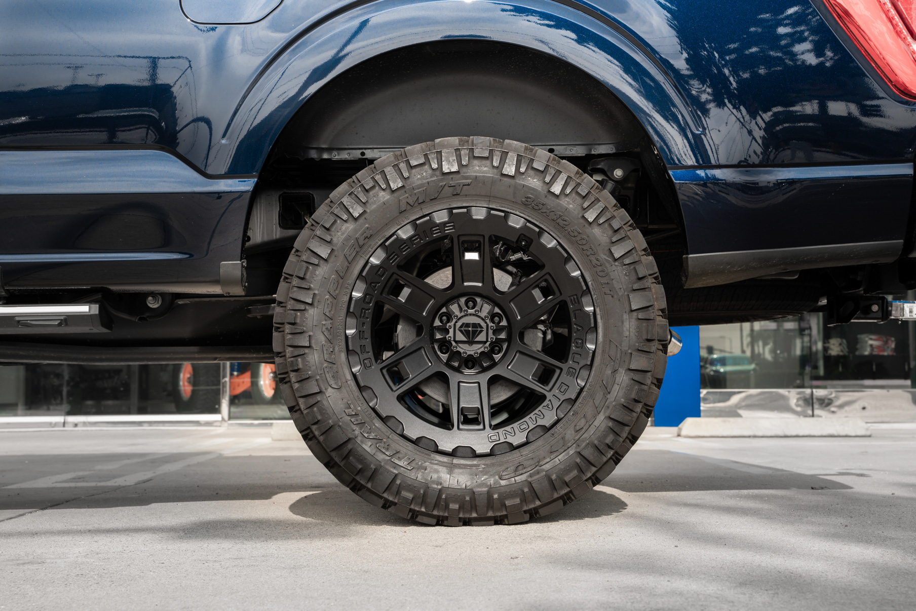 A 2022 Ford F150 Platinum on Blaque Diamond BD-O801 Textured Black Wheels
