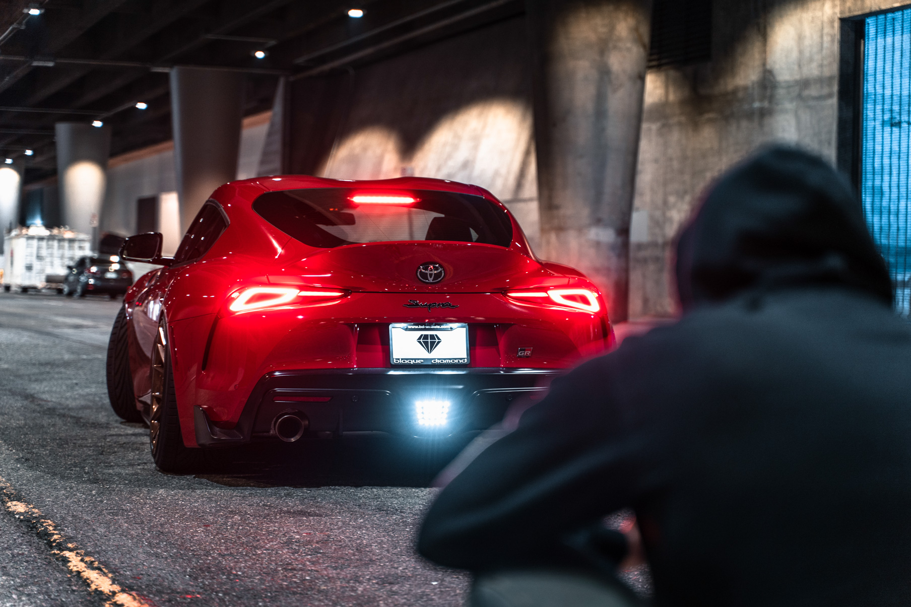 A 2020 Toyota Supra on Blaque Diamond BD-F18 20 Inch Polished Bronze Wheels