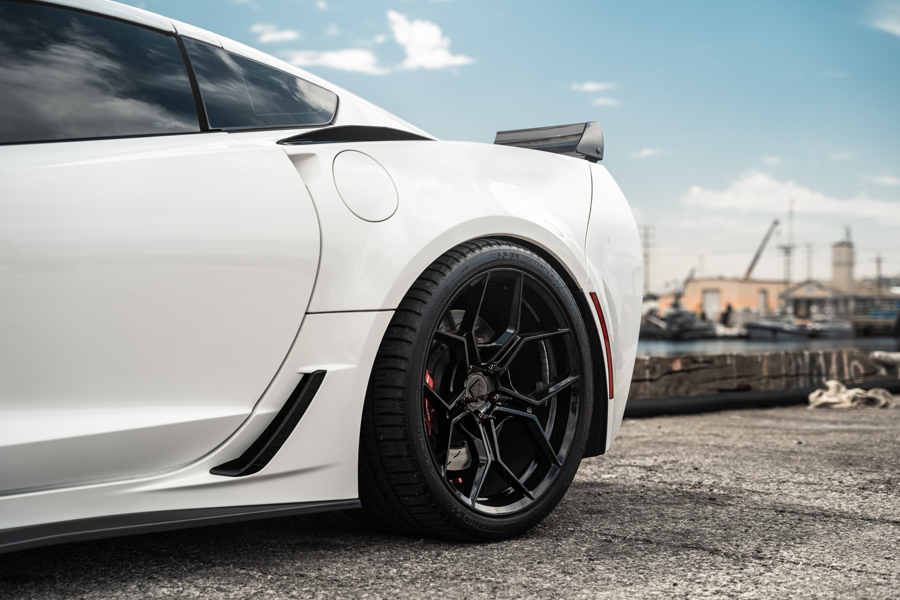 A 2018 Chevrolet Corvette C7 Z06 on Blaque Diamond BD-F25 Gloss Black Wheels