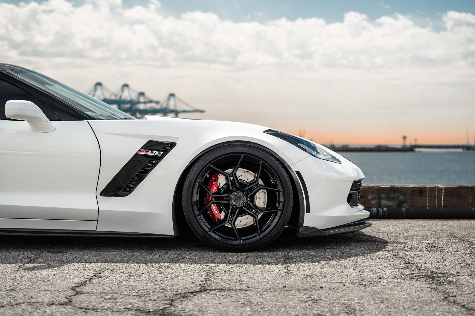 A 2018 Chevrolet Corvette C7 Z06 on Blaque Diamond BD-F25 Gloss Black Wheels