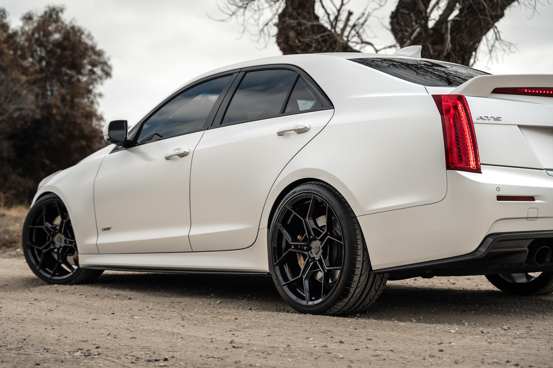 A 2018 Cadillac ATS V Coupe on Blaque Diamond BD-F25 Gloss Black Wheels