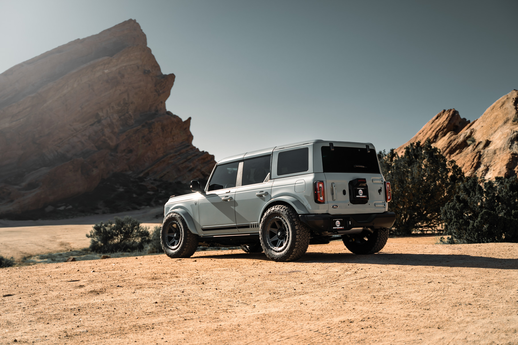 A 2022 Ford Bronco Sasquatch on Blaque Diamond BD-O102 Textured Black Wheels