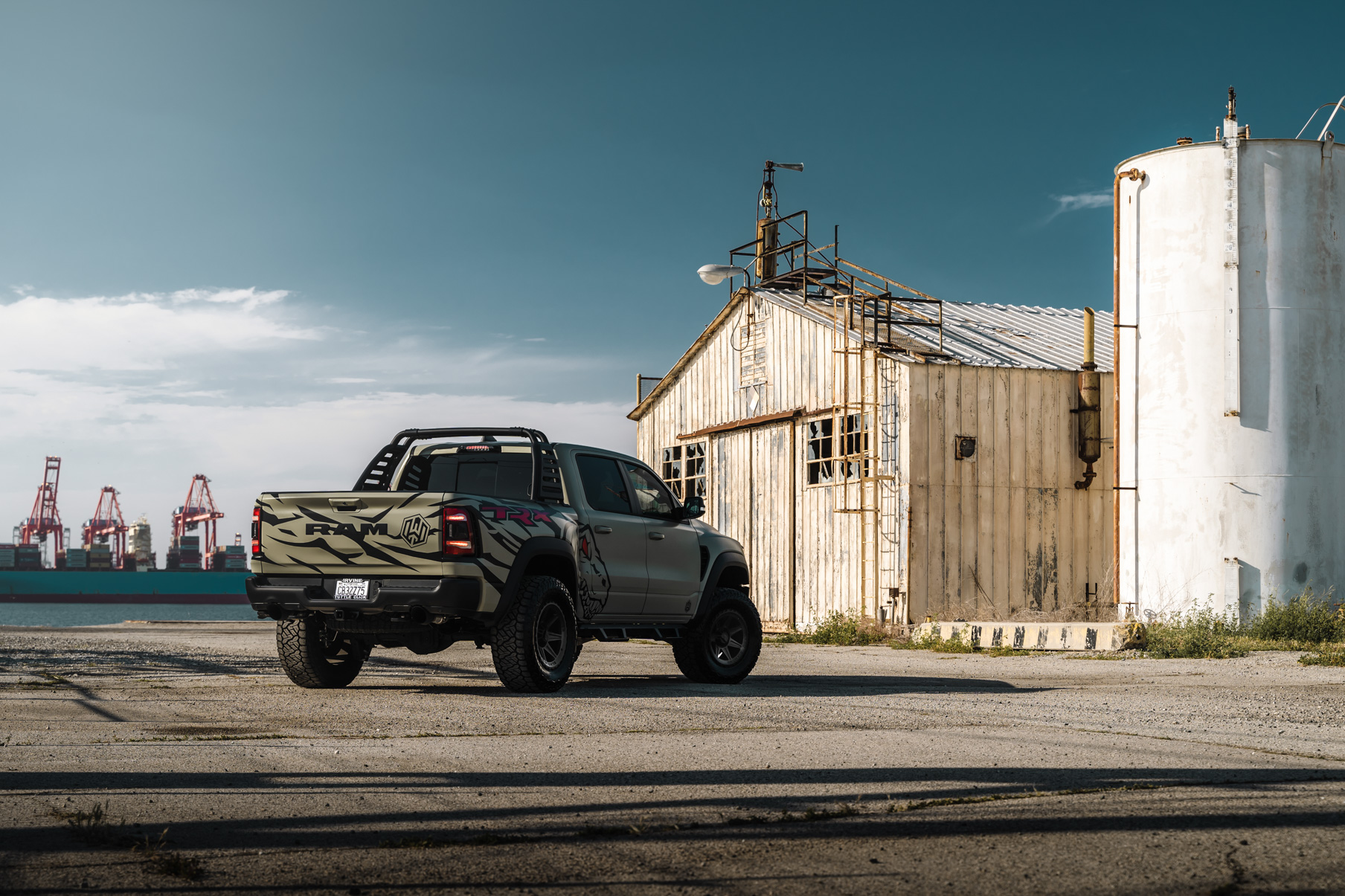 A 2022 Ram 1500 TRX on Blaque Diamond BD-O102 Textured Black Wheels