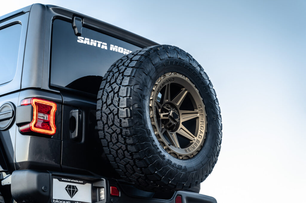 A 2021 Jeep Wrangler Rubicon on Blaque Diamond BD-O102 Matte Bronze Wheels
