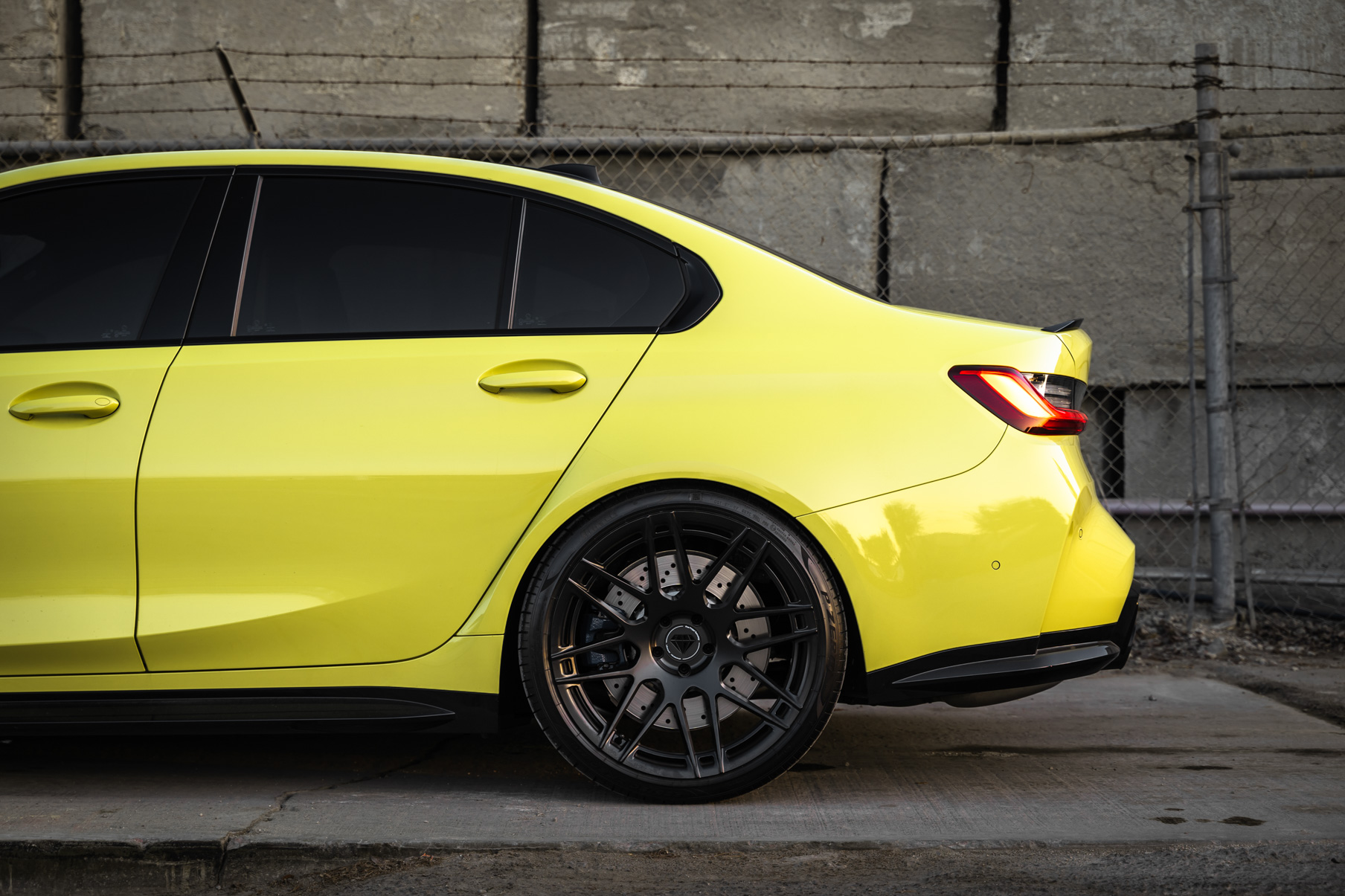 A 2022 BMW M3 Competition on Blaque Diamond BD-F12 Satin Black Wheels