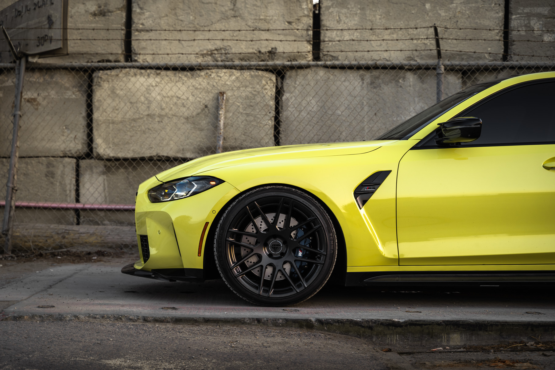 A 2022 BMW M3 Competition on Blaque Diamond BD-F12 Satin Black Wheels