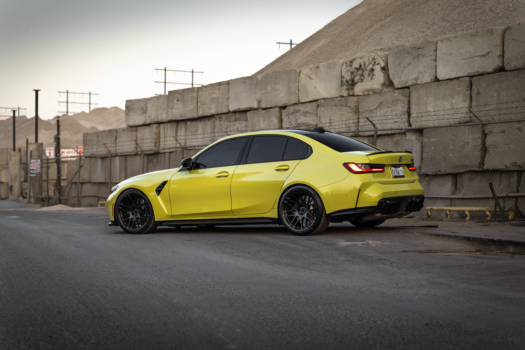 A 2022 BMW M3 Competition on Blaque Diamond BD-F12 Satin Black Wheels