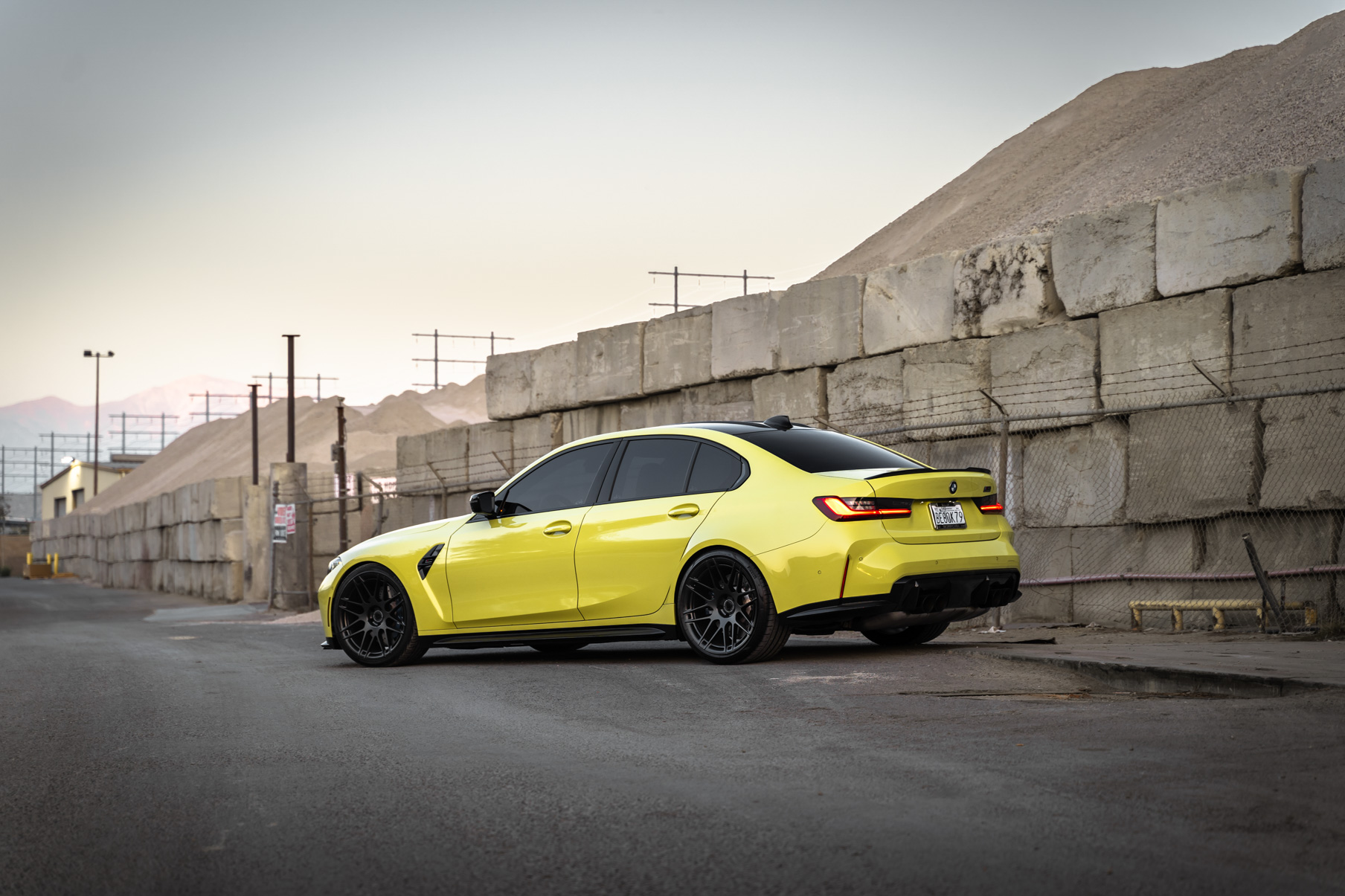 A 2022 BMW M3 Competition on Blaque Diamond BD-F12 Satin Black Wheels