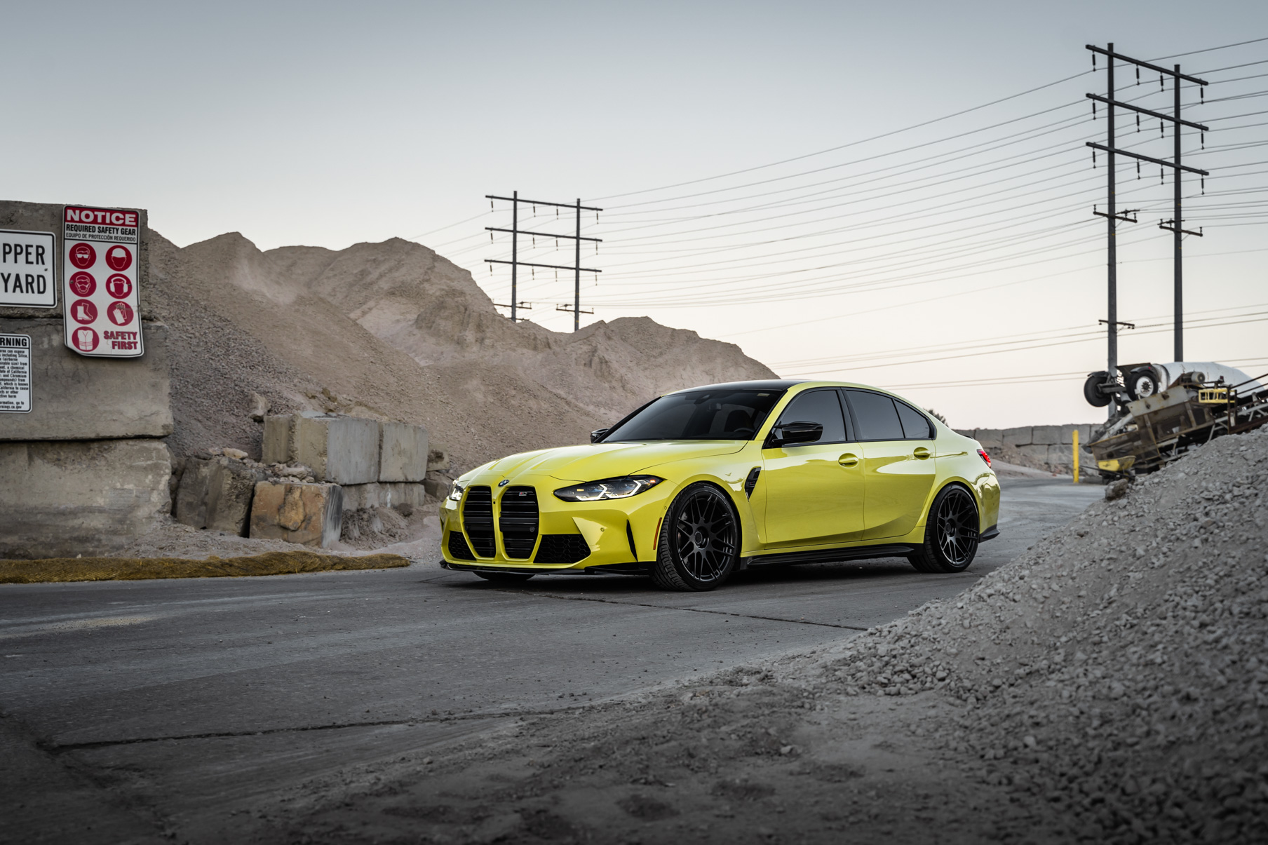 A 2022 BMW M3 Competition on Blaque Diamond BD-F12 Satin Black Wheels