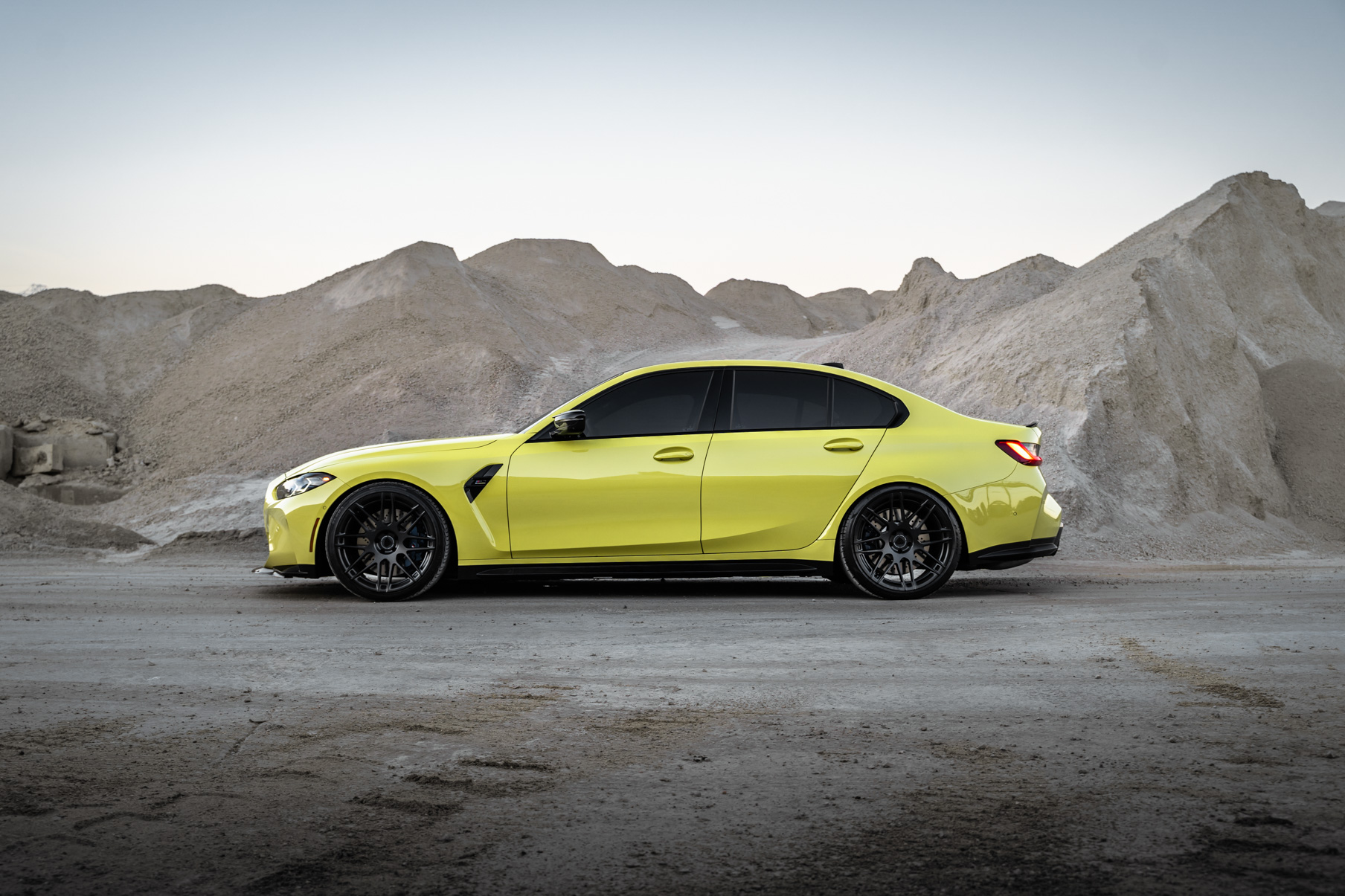 A 2022 BMW M3 Competition on Blaque Diamond BD-F12 Satin Black Wheels